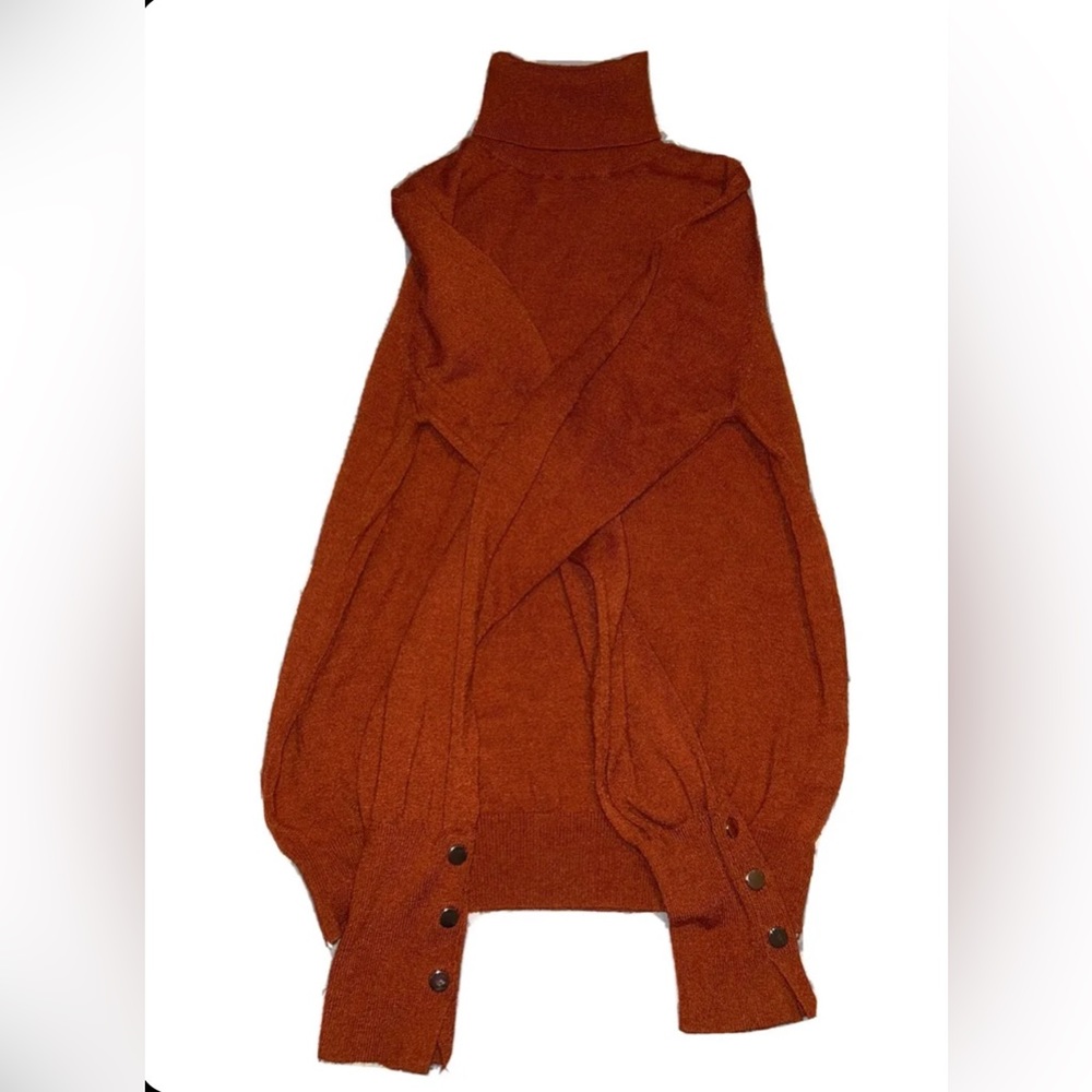 Fashion Nova Turtle Neck Sweater Orange Size Large
